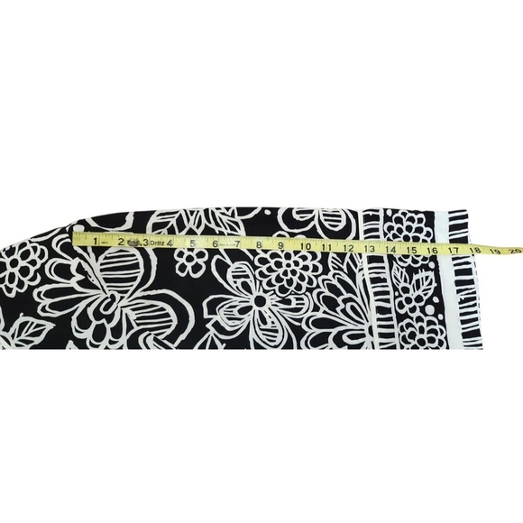 Bob Mackie Wearable Art Women's Silk Blouse Tunic Black Floral Cheongsam Button - Picture 10 of 12